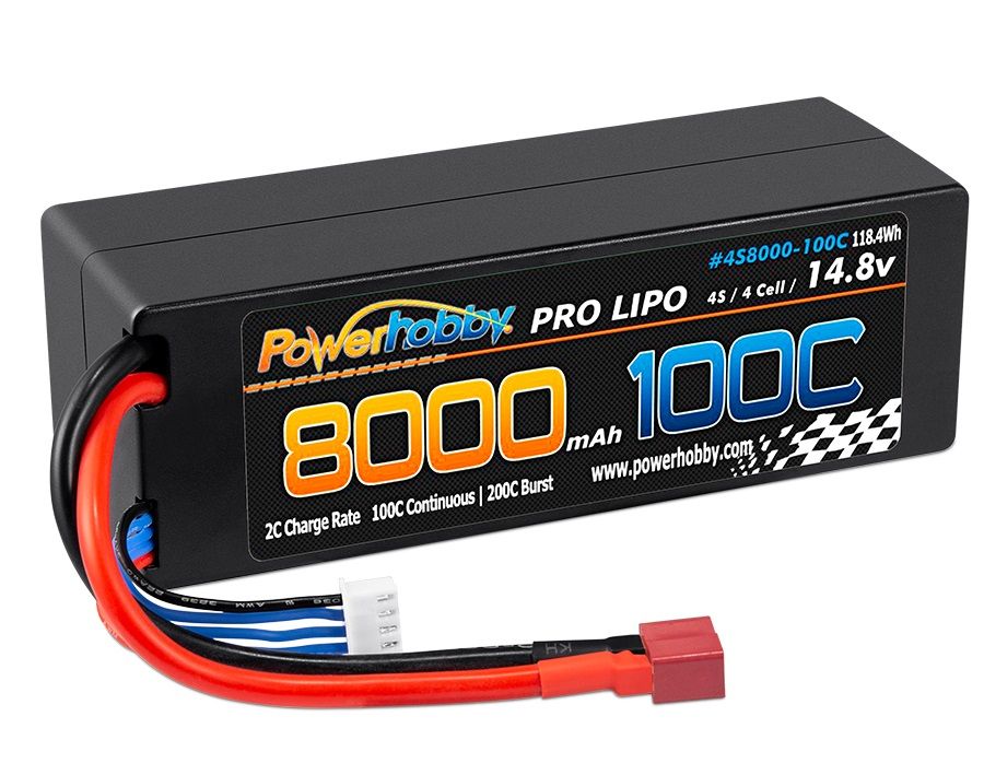 Batteries: Powerhobby 4s 14.8V 8000MAH 100C Lipo Battery w Deans Plug